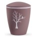 Biodegradable Cremation Ashes Urn (Infant / Child / Girl) – Dark Pink with Tree Illustration